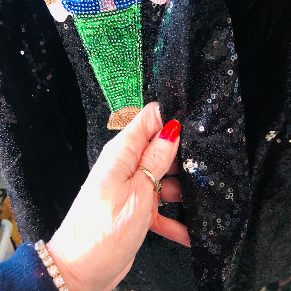 Queen of đź’– Sparkles Festive Sequin Blazer with Nutcracker Motif - Picture 12 of 13